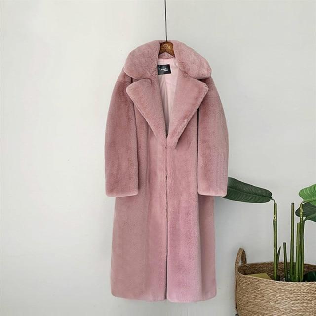 Elegant Winter Fur Coat Women Plush Faux Mink Fur Coats Loose Fur Jacket High Quality Overcoat Thick Warm Winter Jackets