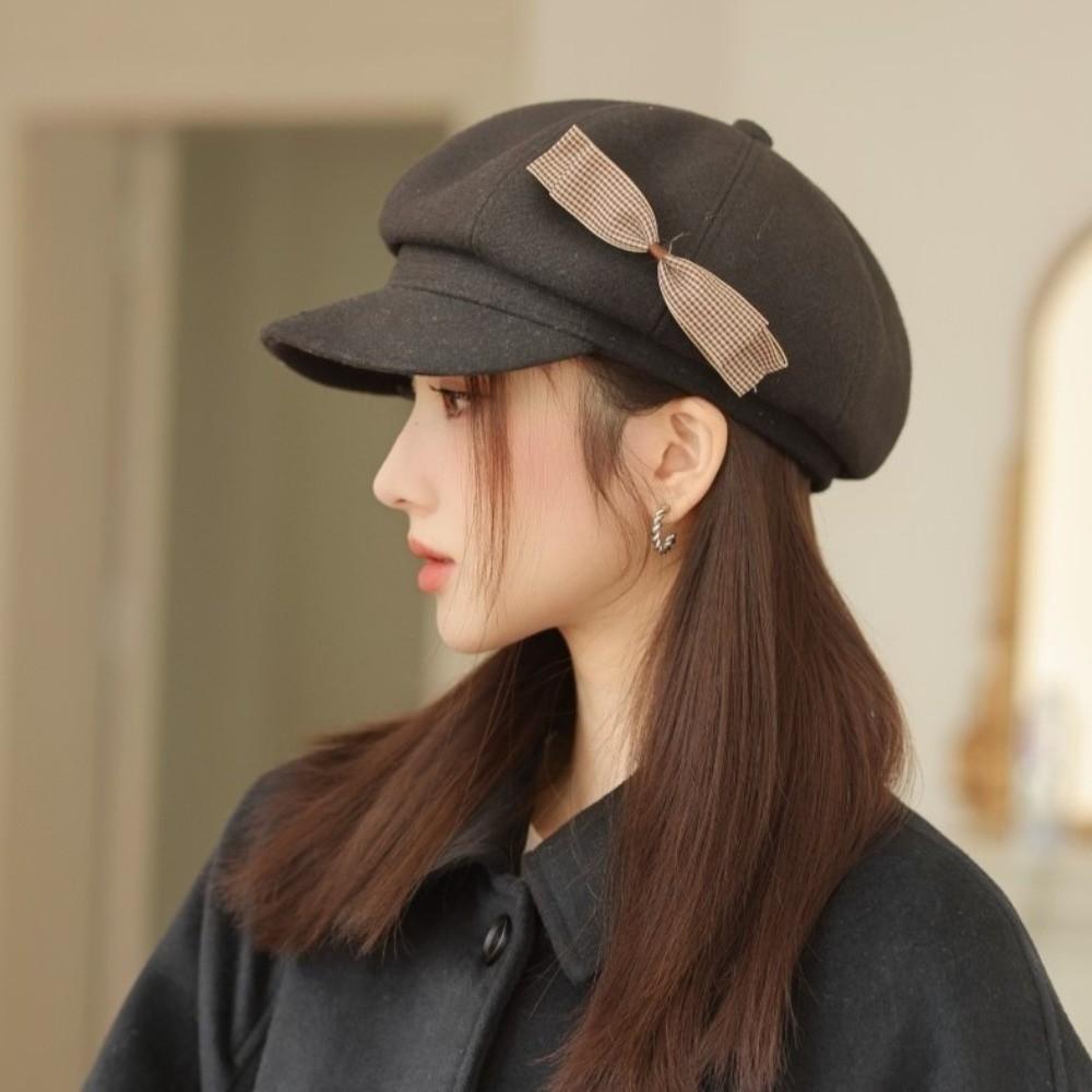 Теплая кепка газетчика шерстяная восьмиугольная кепка модная шляпа художника женская