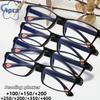 4pcs Anti-blue Light Reading Glasses Thick Black Framed Glasses Portable Presbyopia Eyeglass +1.0 1.5 2.0 2.5 3.0 3.5 4.0