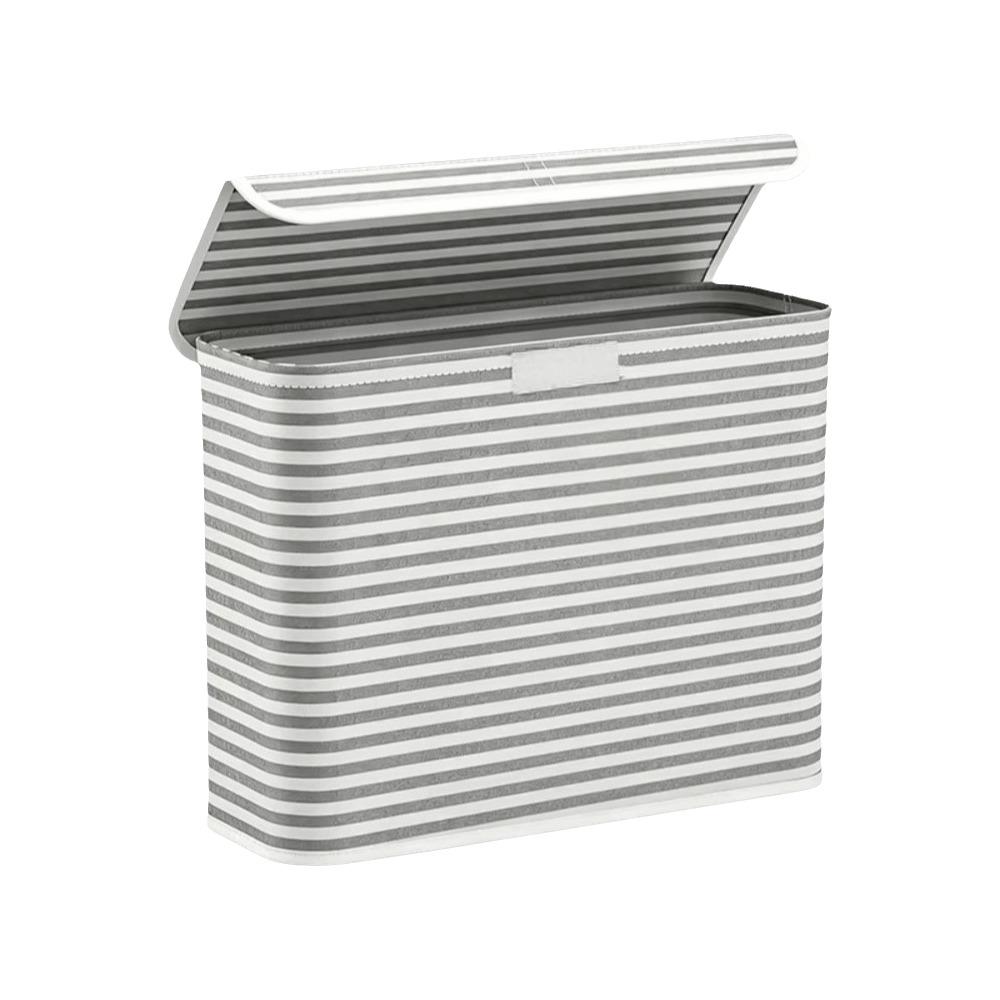 With Lid Toilet Paper Holder Stripe Printed Bathroom Tissue Box Laundry Basket  Bathroom