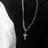 Multilayers Punk Chains Cross Necklace Couple Fashion Street Hip Hop Geometric Metal Pendant Necklaces for Women