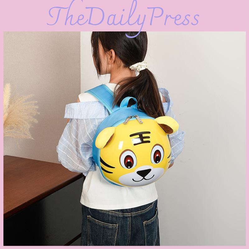 Childrens Tiger Cartoon Backpack With Breathable Nylon For Kids Gift Schoolbag
