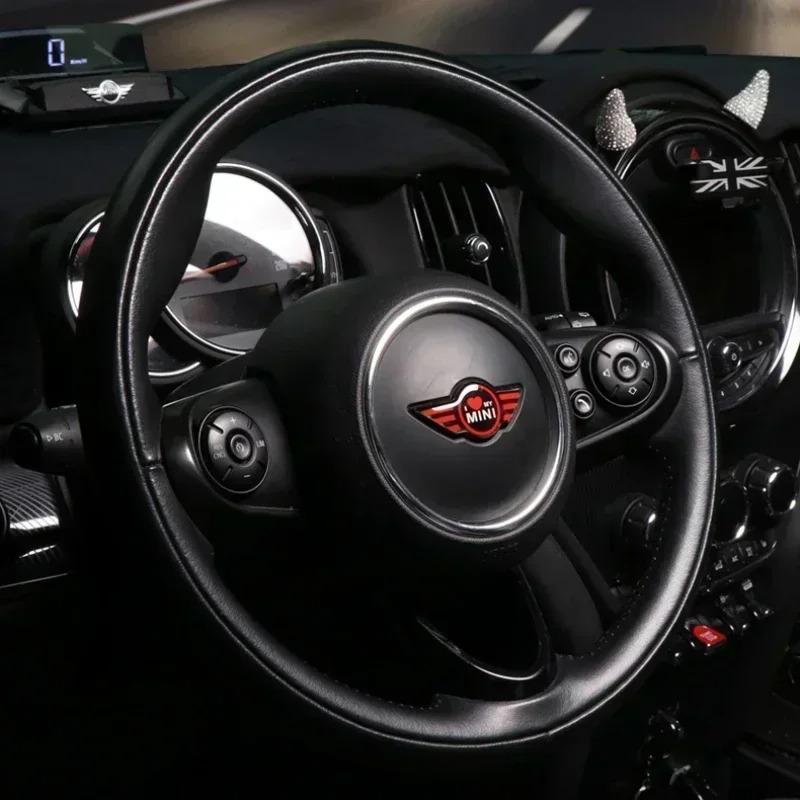 Наклейка-логотип на центр руля автомобиля для Mini Cooper John Cooper Works R50 R52 R53 R55 R56 F54 F55 F56 F60 Декор интерьера