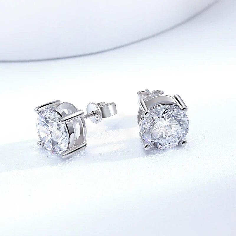 Цвет D 0,5-8CT, 3 цвета, серьги-гвоздики с муассанитом для женщин и мужчин, вечерние украшения для ушей, серьги из стерлингового серебра 925 пробы со сверкающими бриллиантами