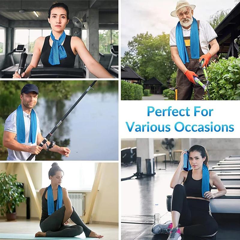 Microfiber Towel Circular Silicone Wrapped Cold Towel Sports Quick Dry Super Absorbent Camping Towel Gym Swim Yoga Beach Towels
