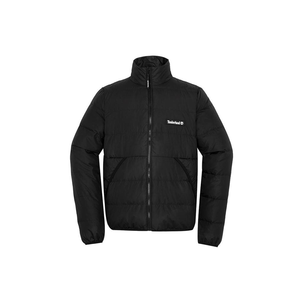 Timberland Однотонная повседневная куртка-пуховик с принтом и воротником-стойкой, зимняя мужская куртка черного цвета A5Z21-001