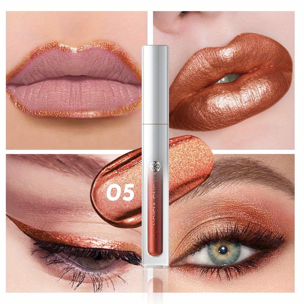 Waterproof Shimmer Liquid Eyeshadow & Lip Gloss - Long-Lasting, Smudge-Proof,Quick-Dry, Gift for Valentine's Day, Mother's Day