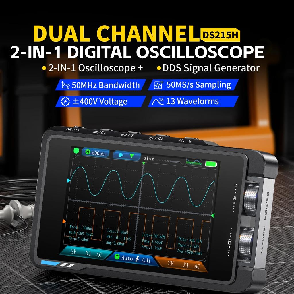 FNIRSI DS215H Oscilloscope 2 in 1 Electronic Repair tool Supports 8 languages Digital Professional Instrument