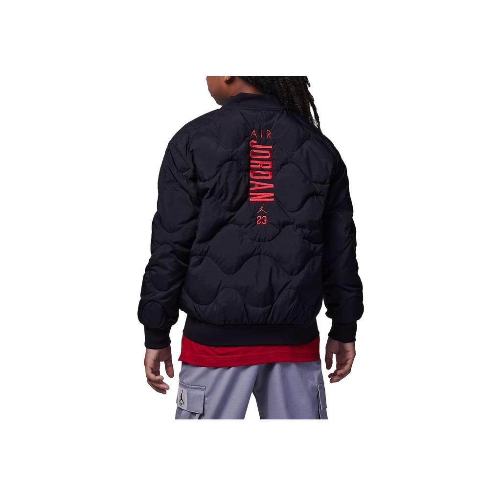 Jordan Kids Casual Quilted Down Jacket With Letter Embroidery Kids Outerwear Black FZ6538-010