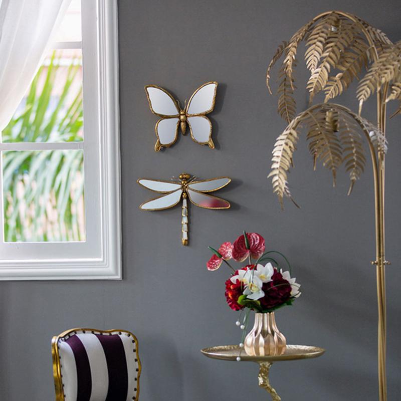 3D Relief Resin Dragonfly Wall Hanging Decor Vintage Butterfly Pendant Art Bedroom Living Room Bohemian Home Background Craft