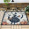 1pc Halloween Non-Slip Door Mat - Spooky Cat Witch Design with Pumpkins, Bats & Ghosts/Witch for Halloween Party & Home Decor