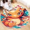 Charmander Pokemon Round Mat Cartoon Living Room Bedroom Kitchen Balcony Rugs Non-Slip Yoga Carpet Cute Home Decor Gift