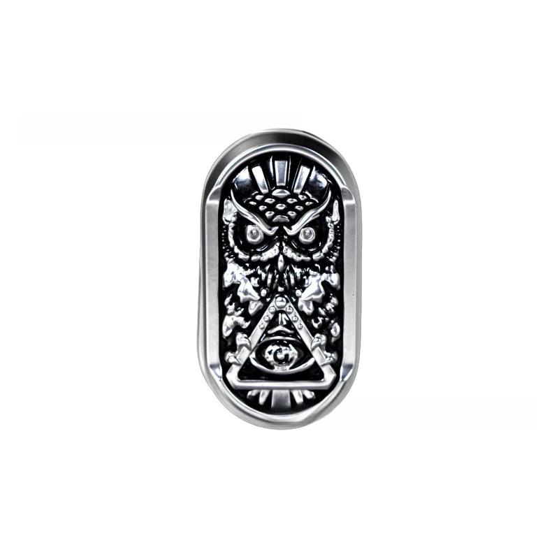 Owl Edc Mechanical Slider Fidget Magnetic Push Card Metal Pushing Plate Haptic Coin Sensory Stress Reducing Toys Anti Anxiety