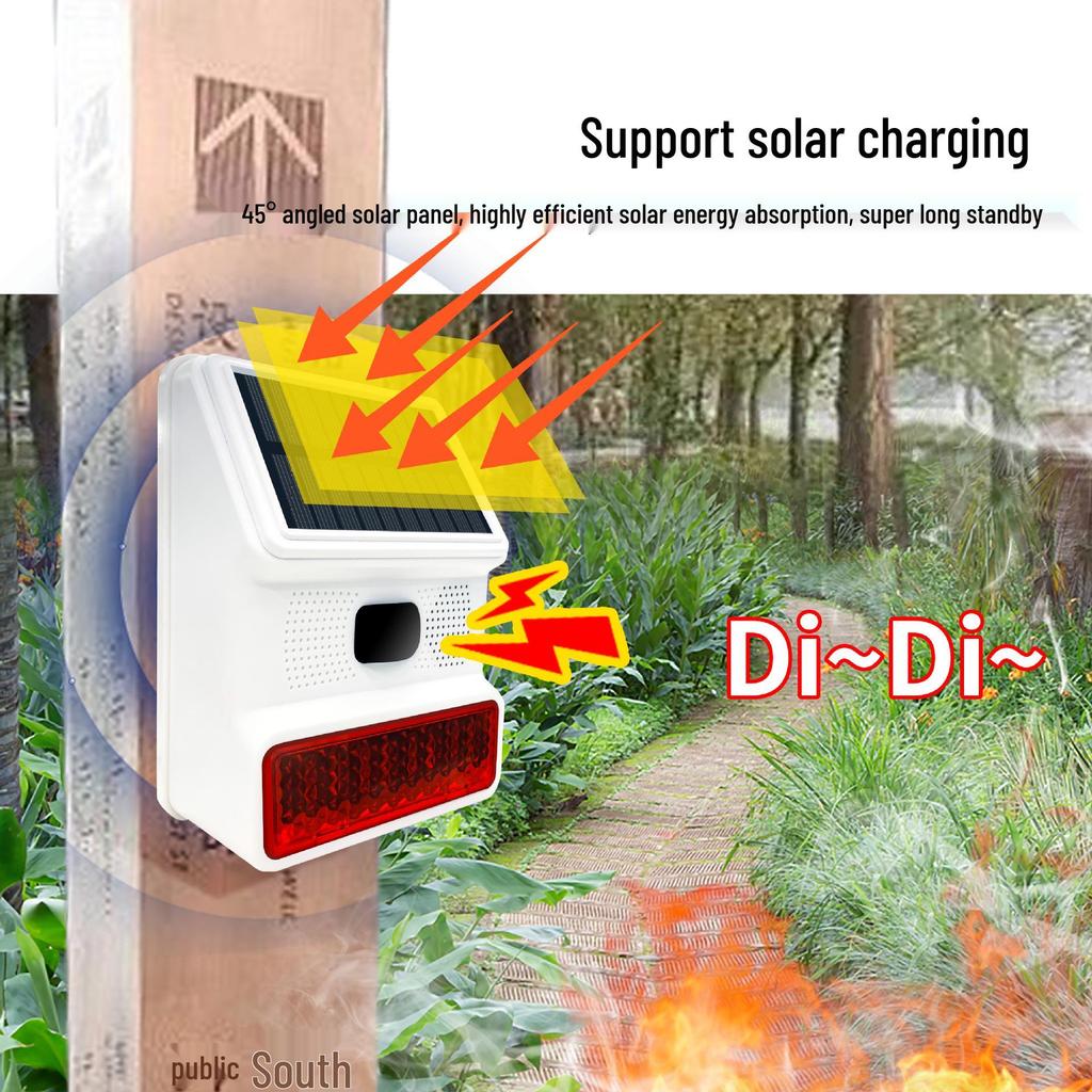 Solar-Powered Wireless Alarm with Infrared Motion Sensor for Indoor Use
