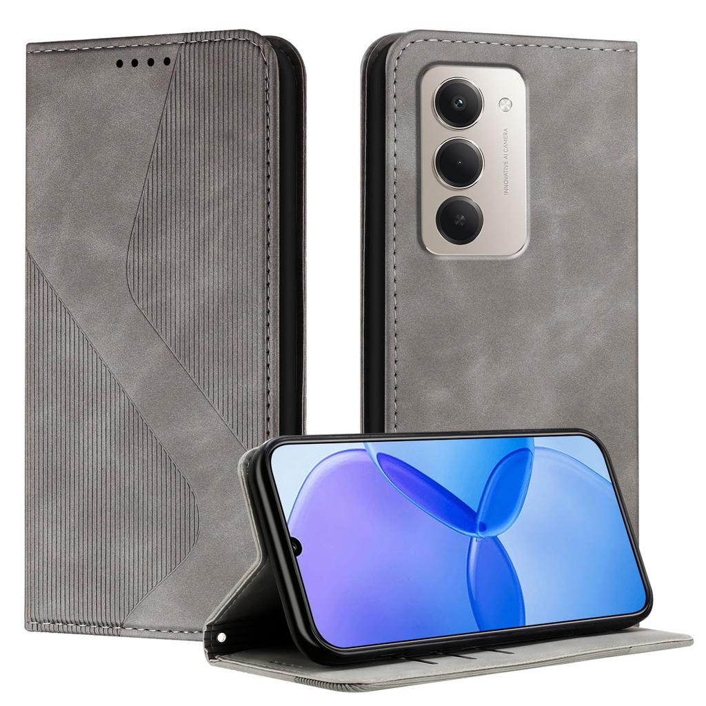 Для Xiaomi Redmi 15 5G (США) (171 мм)Xiaomi Redmi 15 4G (США) (171 мм) Чехол для телефона с покрытием Skin-touch, кожаный кошелек-кейс с подставкой