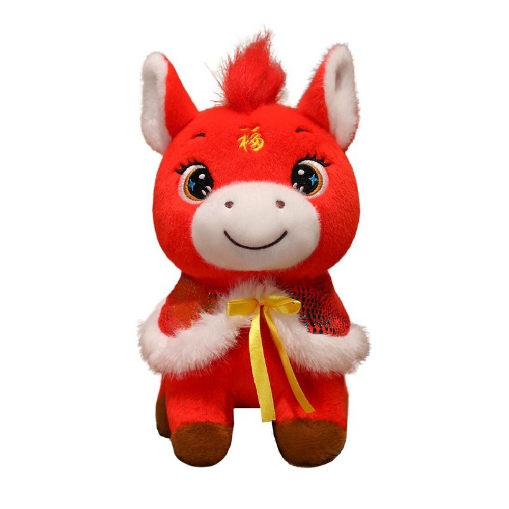 with Flower Horse Animal Stuffed Toy PP Cotton Horse Plush Doll Pentant Year of Horse