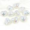 10Pcs Back Hole Peach Heart Dazzling UV Beads Three-dimensional Jewelry Accessories DIY Earrings Fashion Necklace Bracelet Materials Handmade