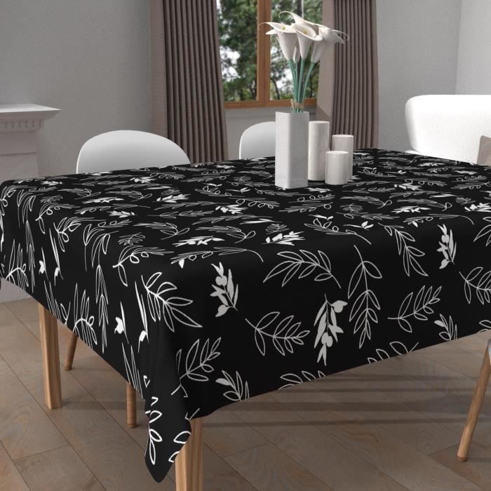 Square Stain-resistant Printed Tablecloth 180x180 Cm NEPTUNE, by Soleil d'Ocre