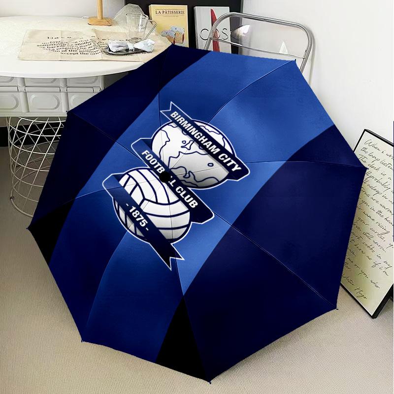 1PC Birming-ham Football Club Printed Umbrella Folding umbrella, automatic umbrella 8-Frame for Travel, camping Fan gifts Christmas Gifts