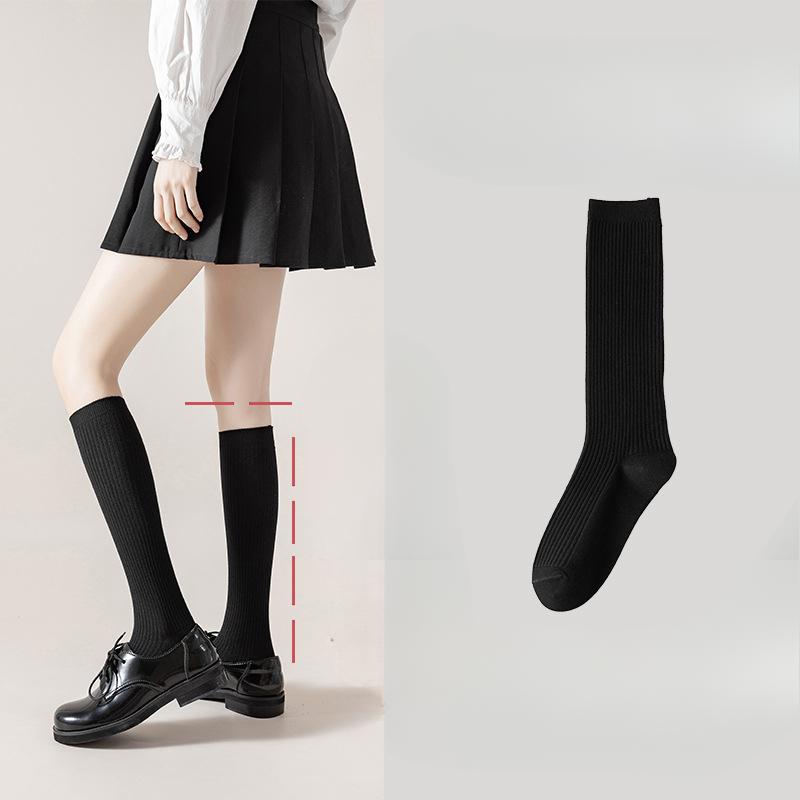 Female Spring and Autumn Fashion New Style Draw A College Wind Long Leg Socks