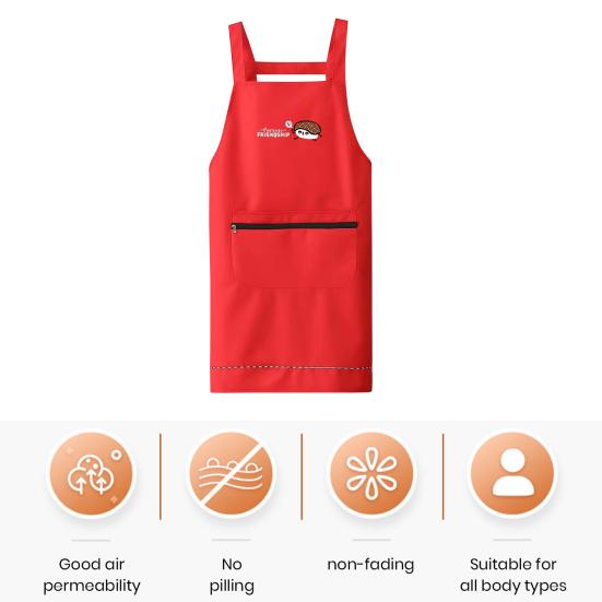 Waterproof PVC Cooking Apron Japanese Korean Style Oil-proof Non-stick Cooking Chef Apron with Large Front Pockets