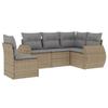 VidaXL Salon de Jardin avec Coussins 5 pcs, Canapés de Terrasse, Ensemble de Meubles de Patio, Mobilier d'Extérieur, Beige 3253706