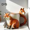 Кофейная чашка в виде белки, 3D-кружка для чая в виде милой лисы, креативная чашка с изображением животных, креативный подарок на день рождения для друзей и детей