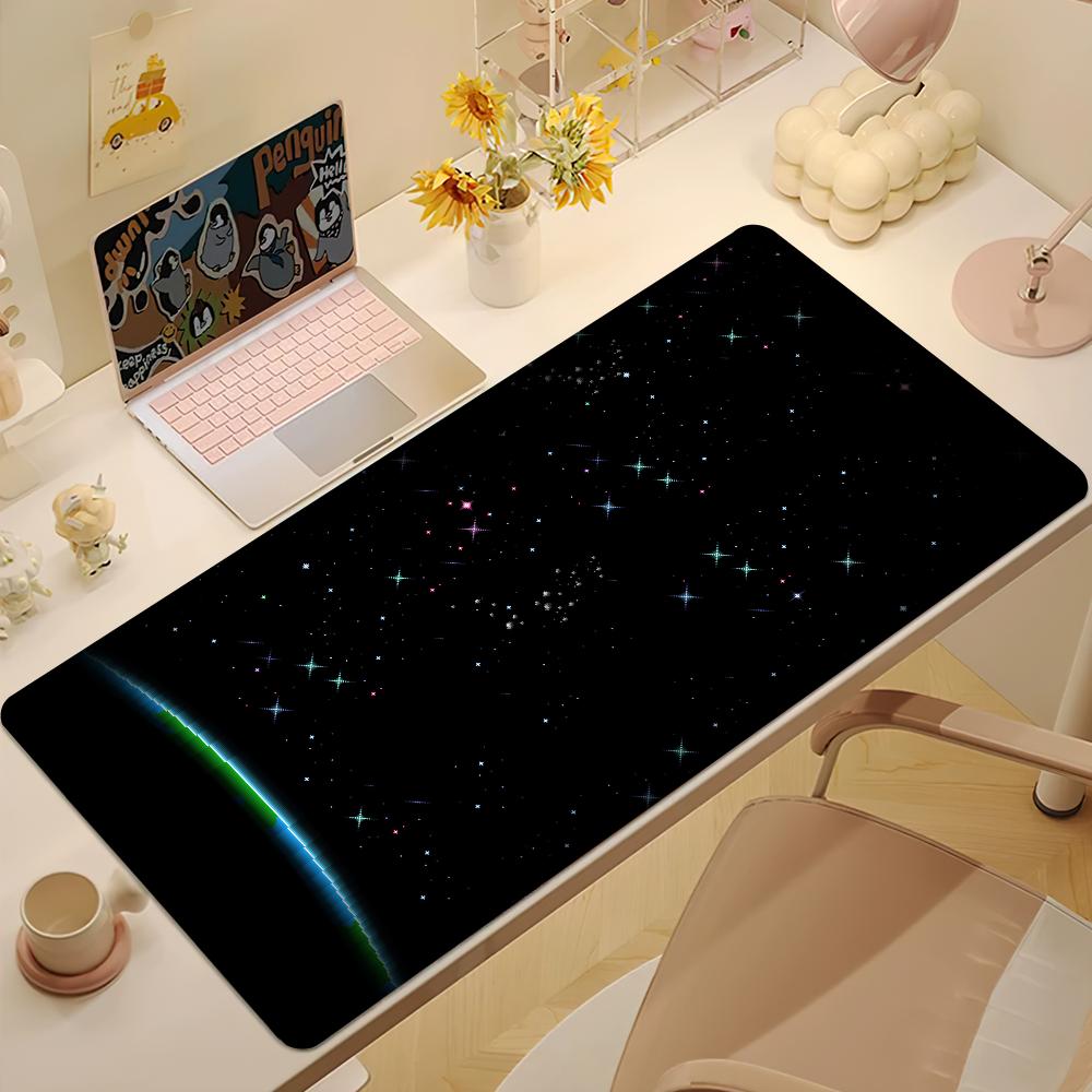 UUniverse Пиксельный космический корабль астронавт Коврик для мыши Нескользящий Утолщенный Коврик для мыши Большой Пишущий Заблокированный край Офисный Студенческий Игровой Коврик