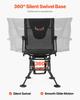 Hunting Chair, 360° Silent Swivel, Foldable Portable Blind Chair, Heavy-Duty Steel Frame Ground Stool Seat, with Armrests, Adjustable Carry Strap,
