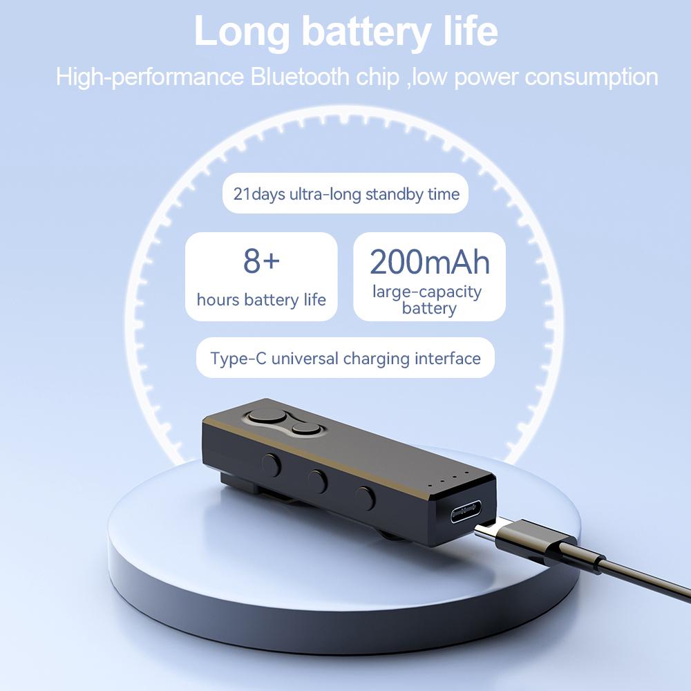 Портативный MP3-плеер Bluetooth 5.3 Аудиоприемник Hi-Fi Стерео Воспроизведение музыки FM-радио Дистанционная съемка Автоспуск Задний клип Дизайн Поддержка TF-карты