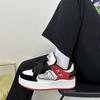 2025 Spring New Hong Kong Style Niche Retro Black and Red Platform Bread Shoes Ins Student Moral Training Casual Board Shoes Women