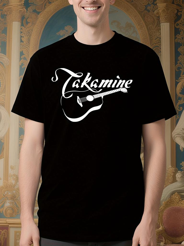 Takamine Guitars Guitar Graphic - Black Tee with White Print T-shirt