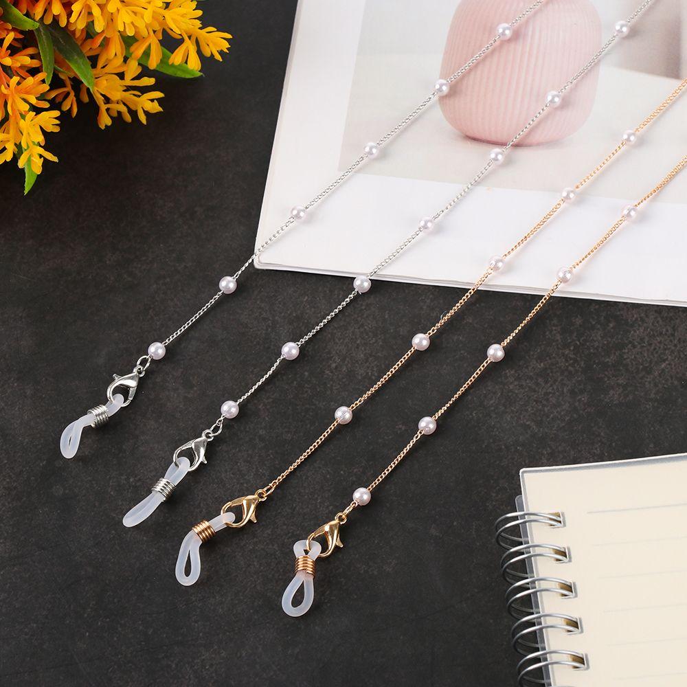 Fashion Pearl Beads Metal Eyeglass Lanyard Glasses Chain Eye Wear Accessories Glasses Necklace