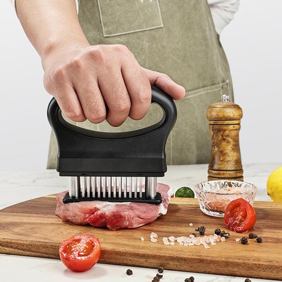Meat Tenderizer with 48 Stainless Steel Ultra Sharp Needle Blades Rust-Free Kitchen Cooking Tool for Tenderizing Beef Pork Turkey Fish Cooking