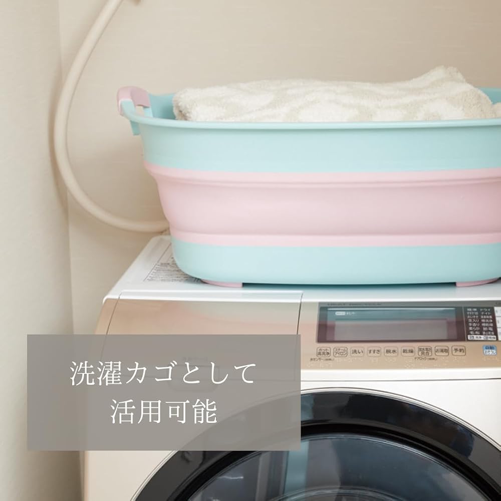 Isetou Pet Bath Soft Tub Wide Pink 23L (600cm W x 400cm D x 100cm H) Made in Japan, Foldable, with