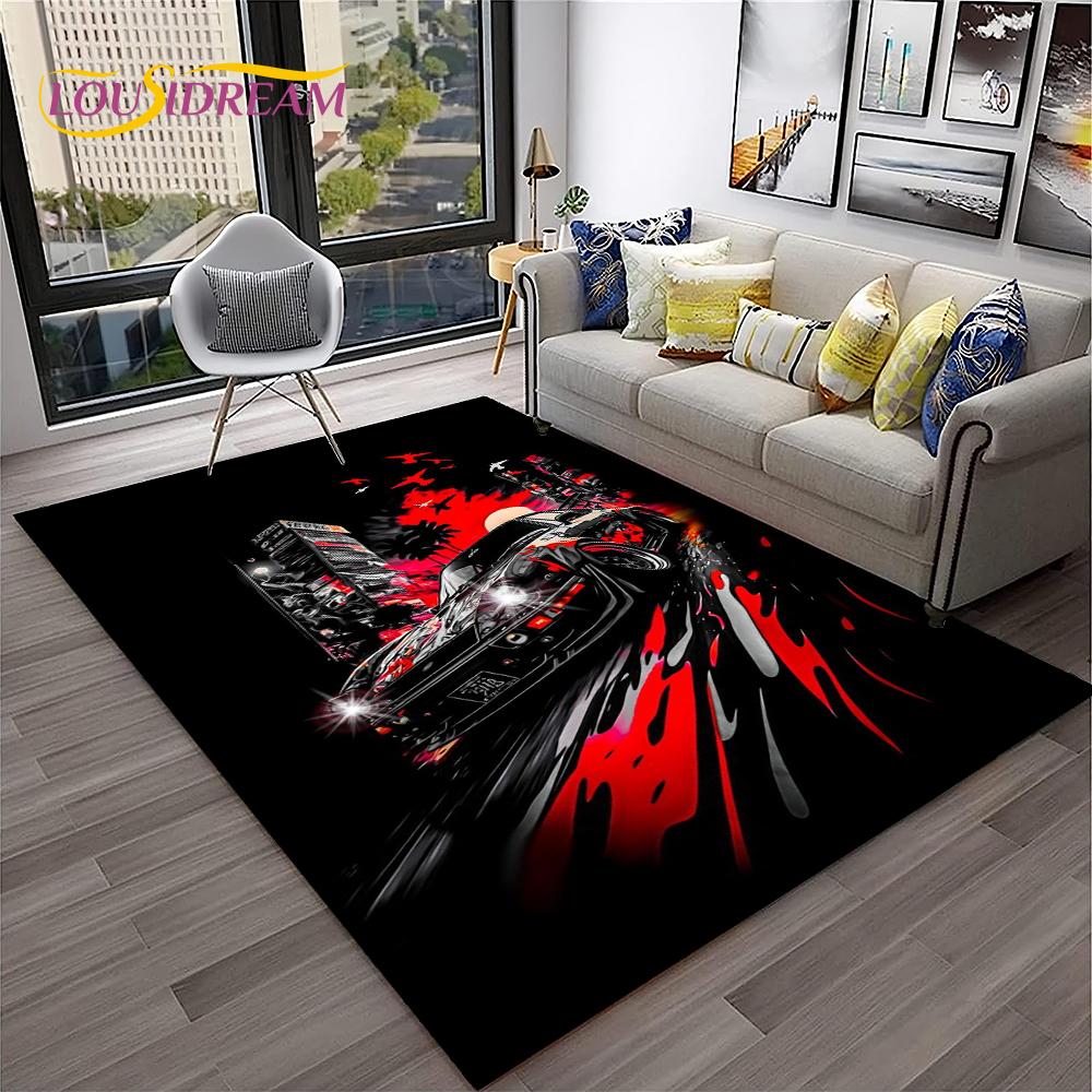 Racing Car Shaped Kids Play Rug Non Slip Floor Mat For Living Room Bedroom Sofa Decor Area Carpet