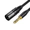 TRkin 6.35mm To XLR Cable, Public To Public, 1M, Durable, for Karaoke, Microphones, and Electric Guitars, Black