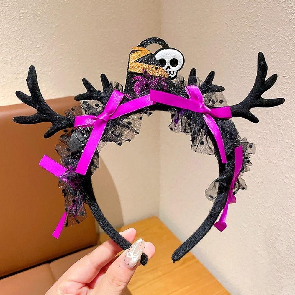 Black Headdress Halloween Hairband Plush Cosplay Headband Spider Web Headband Photo Props