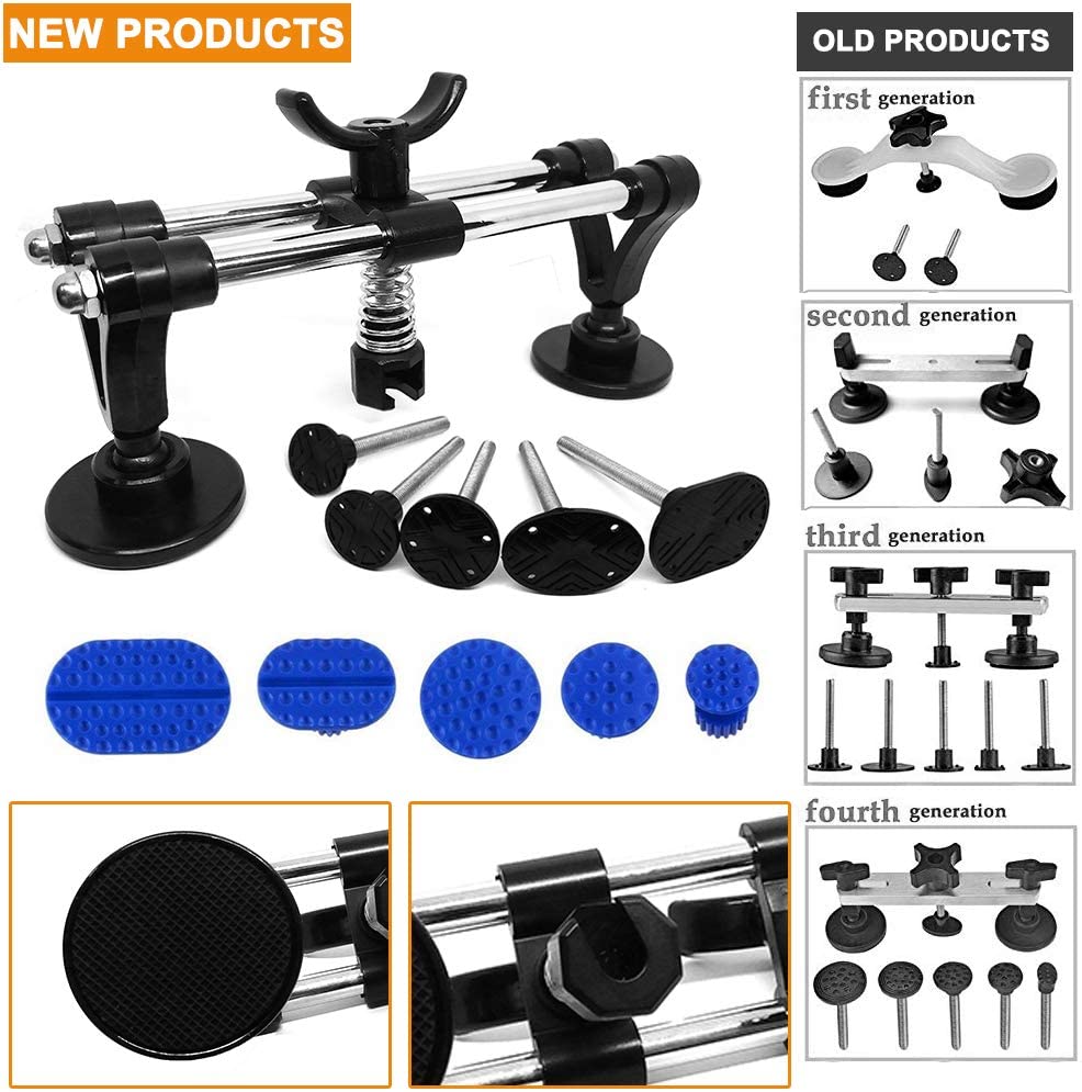 Car Body Repair Tool Kit Car Dent Puller With Double Pole Bridge Dent Puller Glue Puller Tabs Glue Shovel