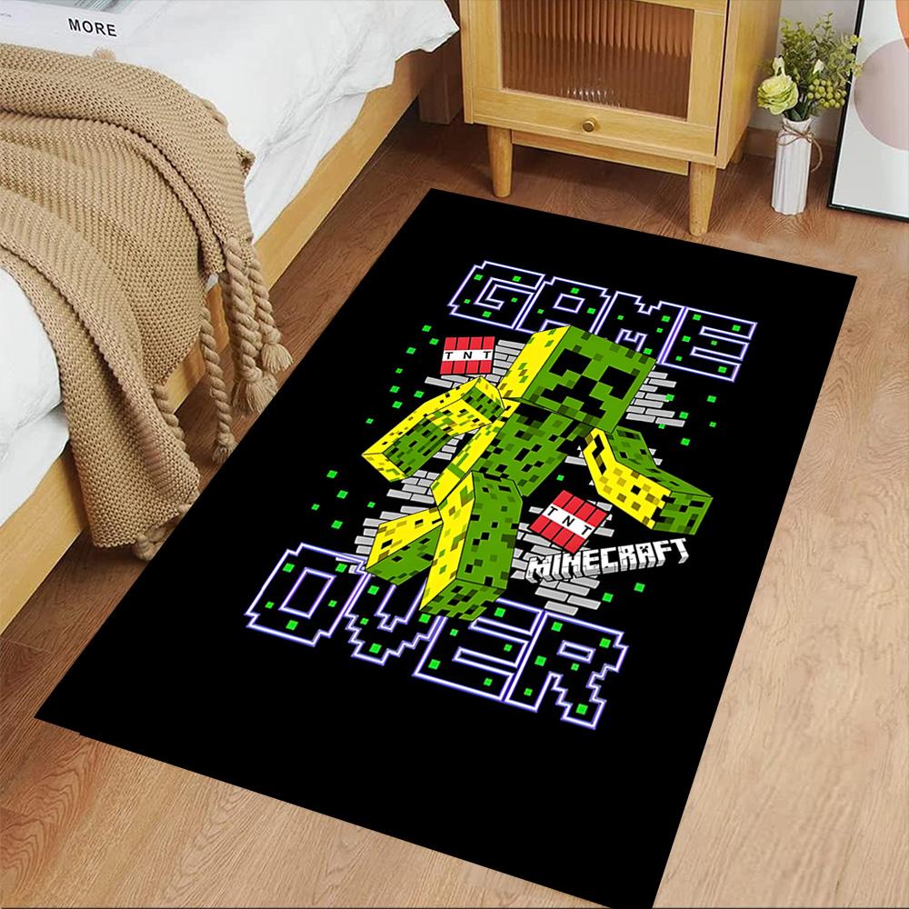 Minecraft Creeper Pixel Art Carpet Design for Decorate room Study room Playrooms Balcony Anti-slip Rug Decorate Offices Best for Christmas