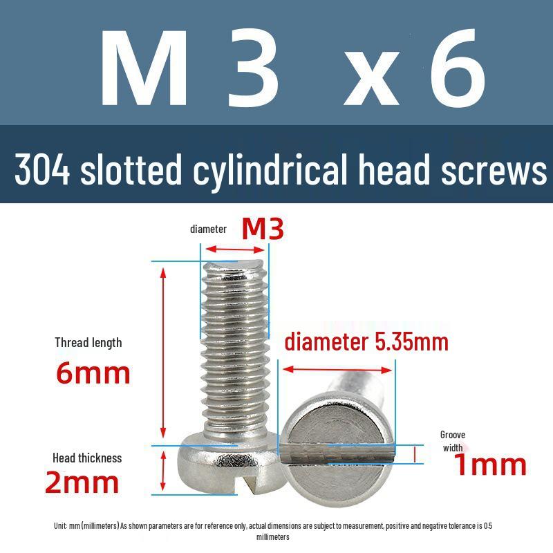 Yigu 304 Stainless Steel Slotted Pan Head Screws M1.6-M10