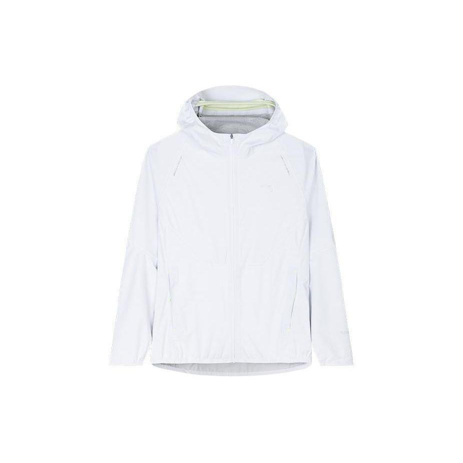 Anta Running Series Solid Color Zipper Hooded Sports Jacket Women Jackets Pure-White 162425607-1