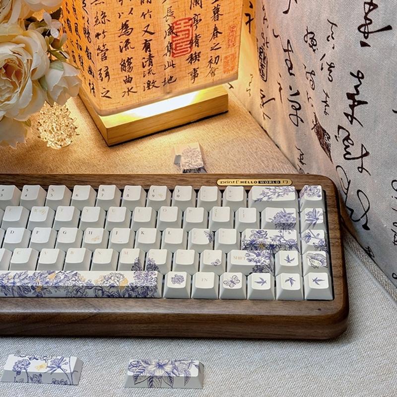 Французская тема вышивки PBT Keycaps DyeSub Keycaps Set для механических переключателей клавиатуры 7u 2.25u 2.75u Spacebar