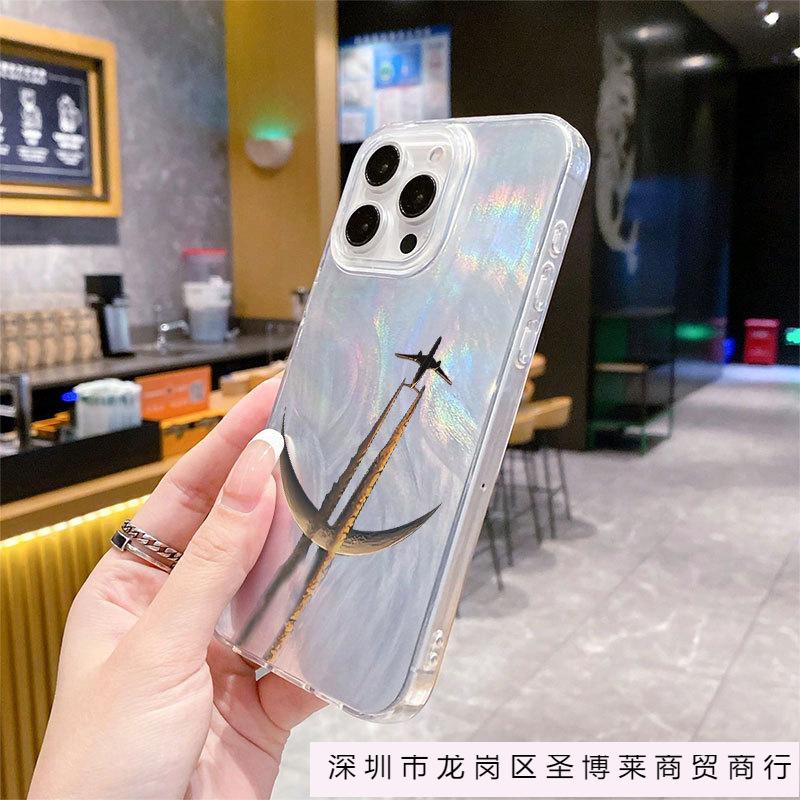 Персонализированный чехол с лунным самолетом для iPhone 11/12/13/14/15promax Apple 16PROMAX