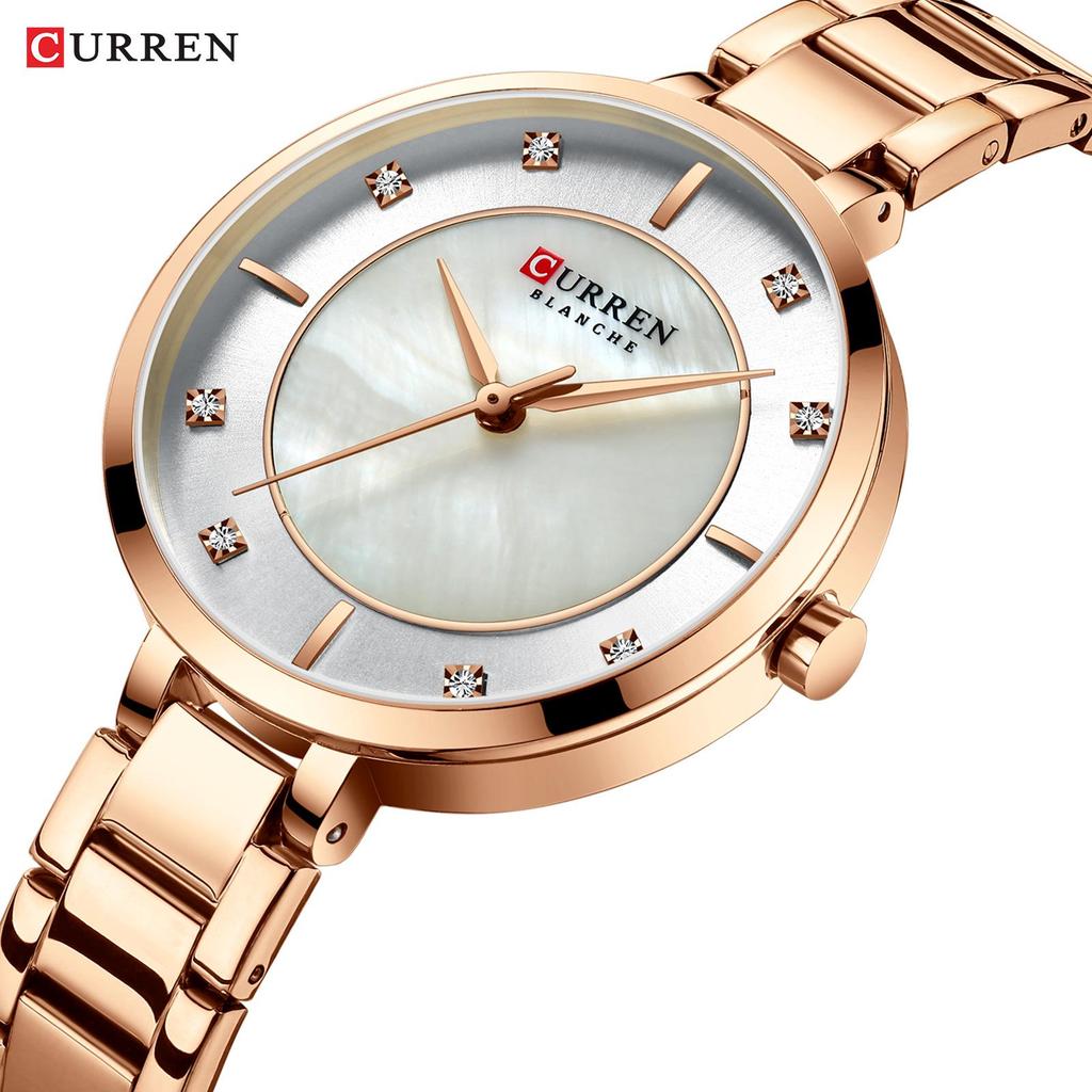 Женские водонепроницаемые кварцевые модные часы Curren 9051