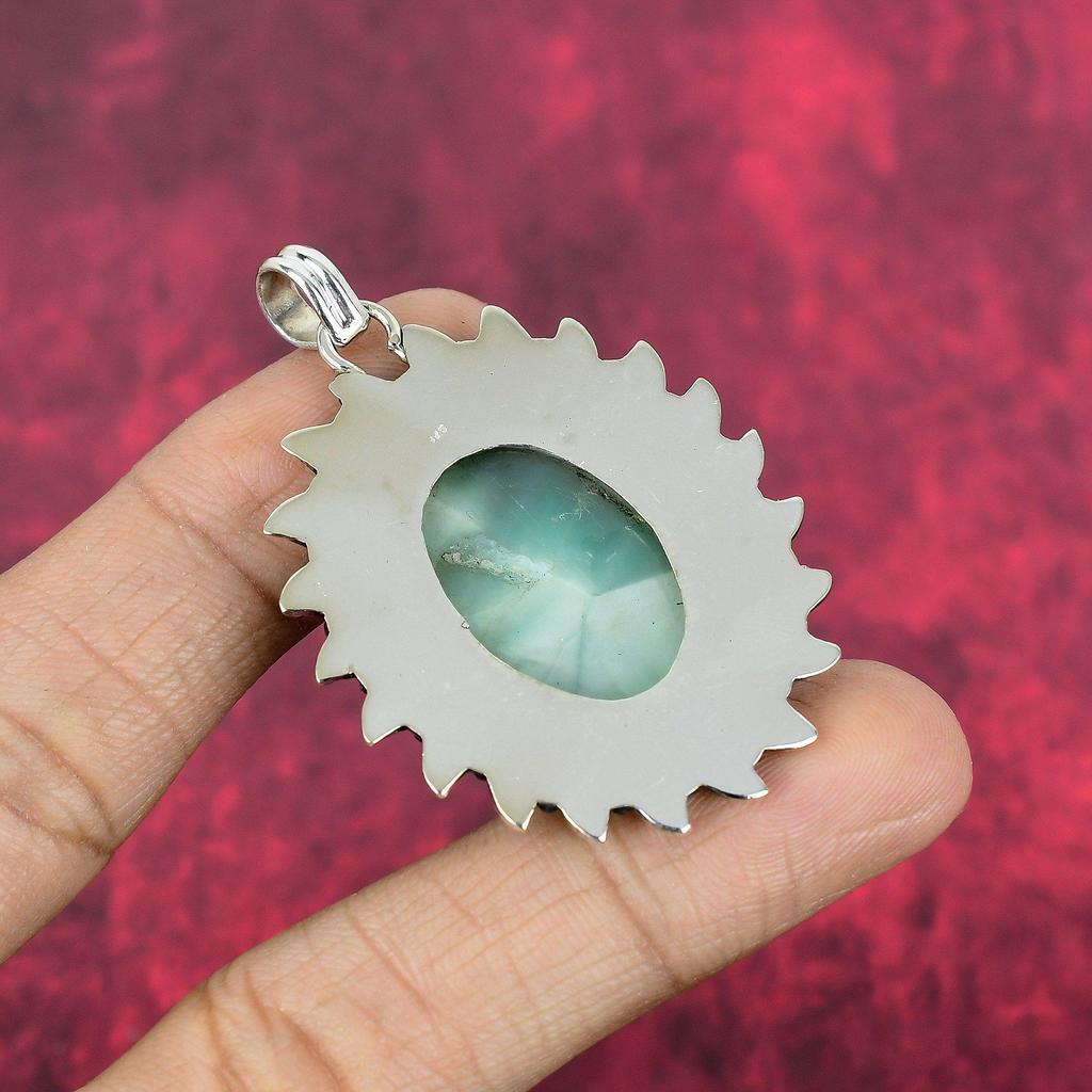 Подвеска с гемиморфитом, ювелирные изделия из цельного серебра 925 пробы с драгоценными камнями, подвеска ручной работы, на День благодарения