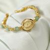 Women Quartz Watch Luxury Brand Retro Natural Dongling Stone an Jade Waterproof Ladies Advanced Chain Wristwatches Gift