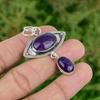 Gift For Her 925 Sterling Silver Natural African Amethyst Gemstone Pendant