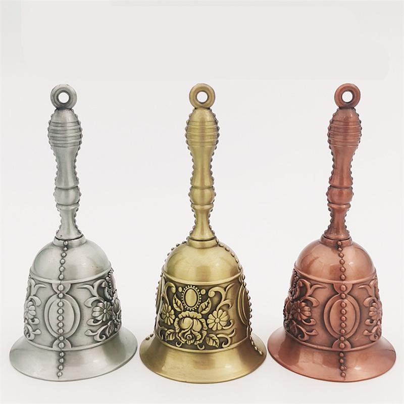 1 шт., ретро металлический тон, европейский стиль, ручной колокольчик, ремесло, украшение, будильник, ремесленный Рождественский колокольчик, ветровой колокольчик, Рождественское ремесло