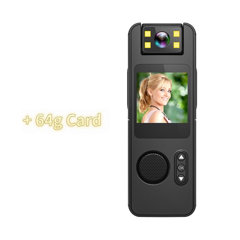 HD Portable Body Camera with 180 Degrees Rotatable Lens, WiFi Connectivity Audio Video Record & LED Light for Outdoor Trip